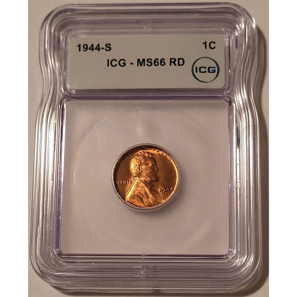 1944 S Lincoln Wheat Cent MS66 RED ICG